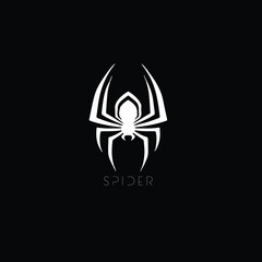 Creative Professional Trendy and Minimal Spider Logo Design in Black and White Color, Logo in Editable Vector Format - obrazy, fototapety, plakaty