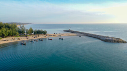 Aerial view landscape Bo-it beach at Songkhla, Thailand