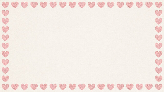 Shimmering pink heart frame design resource
