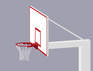 Basketball hoop. Vector illustration. Realistic isometry style