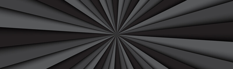 Black and grey abstract header. Dark black lines. Bright pattern banner. Simple vector illustration