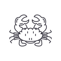 Crab meat icon, linear isolated illustration, thin line vector, web design sign, outline concept symbol with editable stroke on white background.
