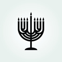 Menorah icon isolated on white background. Vector illustration.