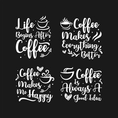 lettering quotes coffee design collection