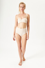 Fototapeta premium Beige underwear mockup retro women's design