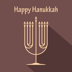 Happy Hanukkah greeting card. Vector illustration