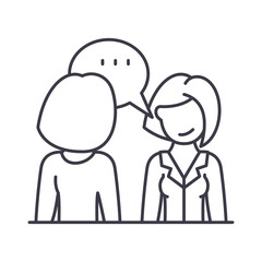 Consultant occupation icon, linear isolated illustration, thin line vector, web design sign, outline concept symbol with editable stroke on white background.