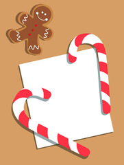 christmas card with candy cane