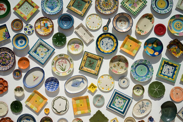 Wall of portuguese pottery
