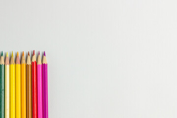 color pencils on a white background