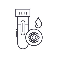 Coronavirus testing icon, linear isolated illustration, thin line vector, web design sign, outline concept symbol with editable stroke on white background.