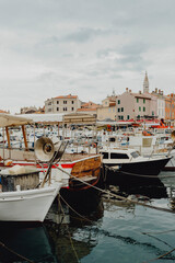 Ships parked at a port in Croatia
