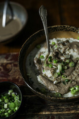 Vegan mashed potato served in a bowl
