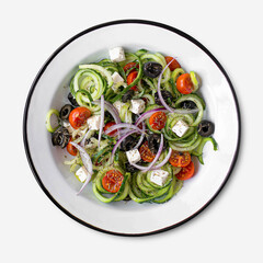 Greek salad with spiralized-cucumber recipe idea
