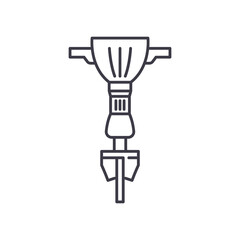 Concrete breaker icon, linear isolated illustration, thin line vector, web design sign, outline concept symbol with editable stroke on white background.