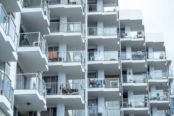 Apartment complex with multiple balconies