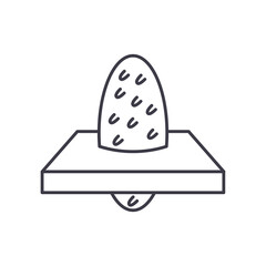 Corn kerneler concept icon, linear isolated illustration, thin line vector, web design sign, outline concept symbol with editable stroke on white background.