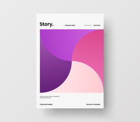 Vertical corporate identity A4 report cover. Abstract geometric vector business presentation design layout. Amazing company front page illustration brochure template.
