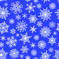 Snowflakes seamless pattern. Winter vector background
