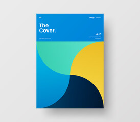 Vertical corporate identity A4 report cover. Abstract geometric vector business presentation design layout. Amazing company front page illustration brochure template.