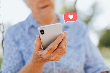 Senior woman using a smartphone