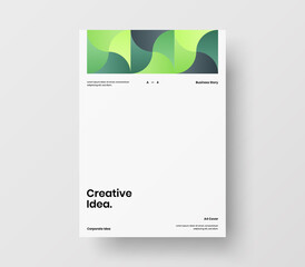 Vertical corporate identity A4 report cover. Abstract geometric vector business presentation design layout. Amazing company front page illustration brochure template.