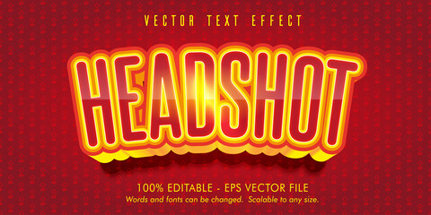 Headshot text, Cartoon style editable text effect