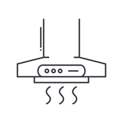 Cooker hoods icon, linear isolated illustration, thin line vector, web design sign, outline concept symbol with editable stroke on white background.