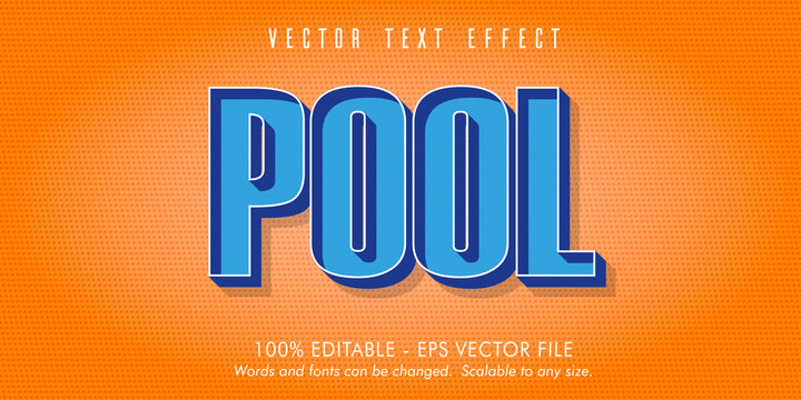Pool text, Retro style editable text effect