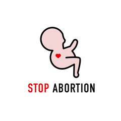 Stop Abortion Campaign Poster. Vector