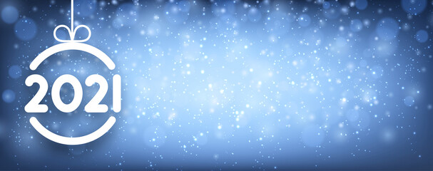 White christmas tree toy outline with 2021 sign.