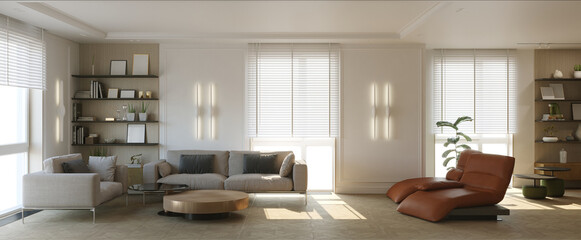 Fototapeta na wymiar modern apartment interior, 3D illustration