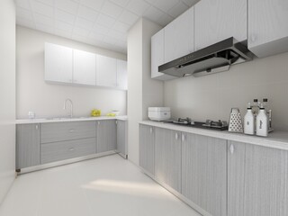 Fototapeta na wymiar Spacious modern luxurious kitchen with bar design