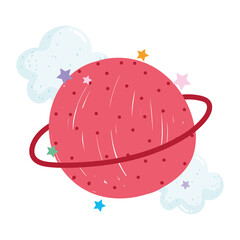 saturn planet solar system space adventure galaxy cartoon