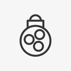 Christmas ball icon isolated on background. Bauble symbol modern, simple, vector, icon for website design, mobile app, ui. Vector Illustration