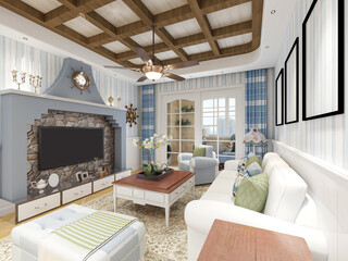 simple modern living room sofa with coffee table, with green plants on the table.