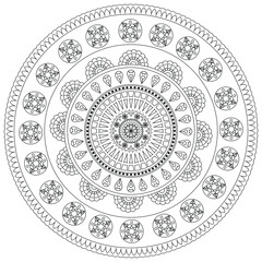 Mandala. Coloring book pages. Painting for adult anti stress