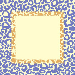 frame leopard print. Hand drawn illustration blue print. template for design