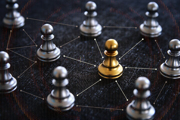 Image of chess game. Business, competition, strategy, leadership and success concept