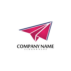 Paper plane logo vector illustration