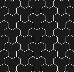 Paving stone seamless pattern in black and white. Tessellating Y tiles