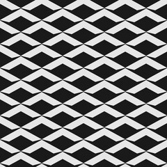 Black and white seamless pattern with scales in art deco style