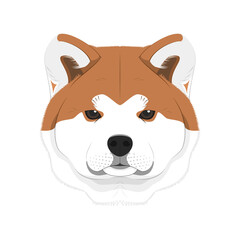 Akita Inu dog isolated on white background vector illustration