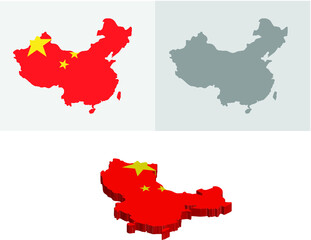 3D and Flat China map