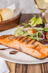 spectacular grilled salmon with salad