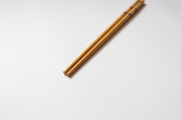 wooden chop stick on white background