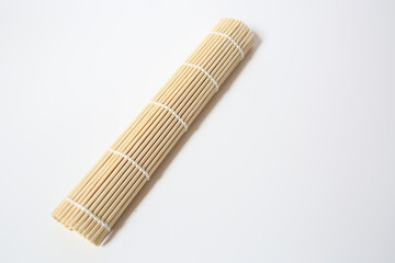 Bamboo mat on a white background
