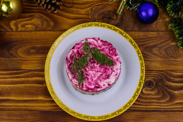 Traditional russian salad 