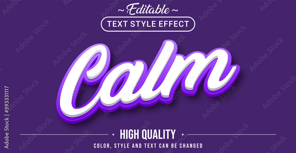 Aufkleber Editable text style effect - Calm with purple outline text style theme.