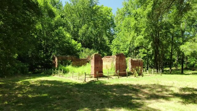 Scull Shoals mill village ruins in Greene County Georgia